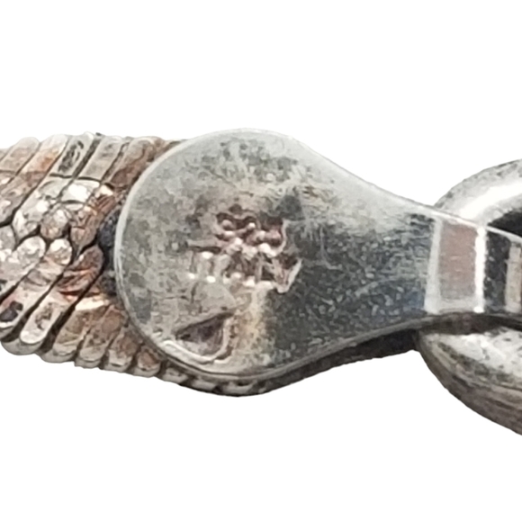 VINTAGE STERLING SILVER SPIRAL DESIGN CHAIN 18 INCH NECKLACE MADE IN ITALY - Picture 6 of 7